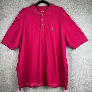 Tommy Bahama Shirt The Emfielder IslandZone Mens 2XL Fuschia Red Supima Polo